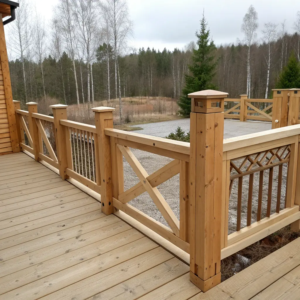 Hörn av altanstaket med fin konstruktion