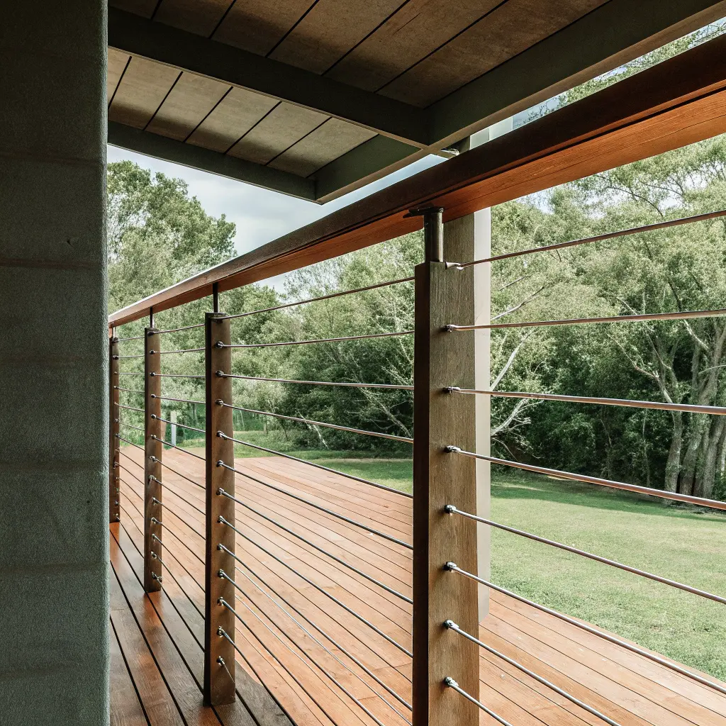 Altanräcke med vajersystem och träposter