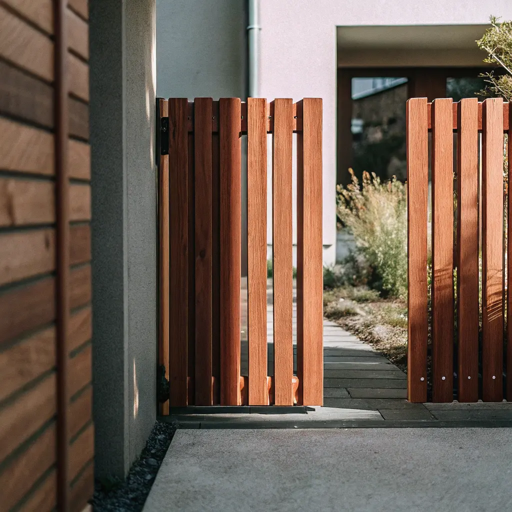 Svenskt trästaket i trädgård