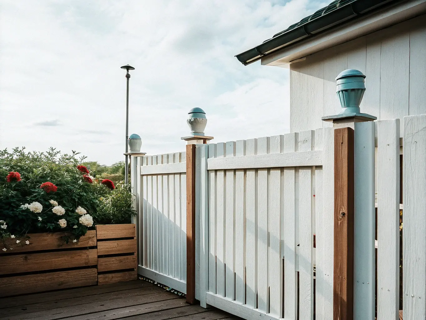 Färdigt DIY-staket med blommor