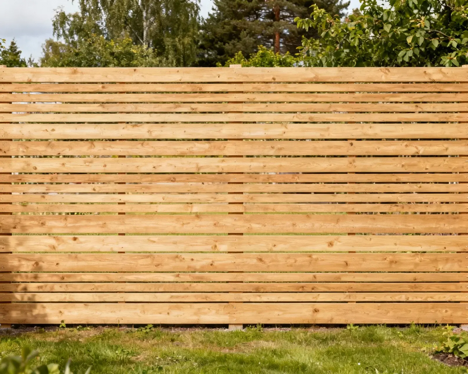 Budget fence design with spacing between boards