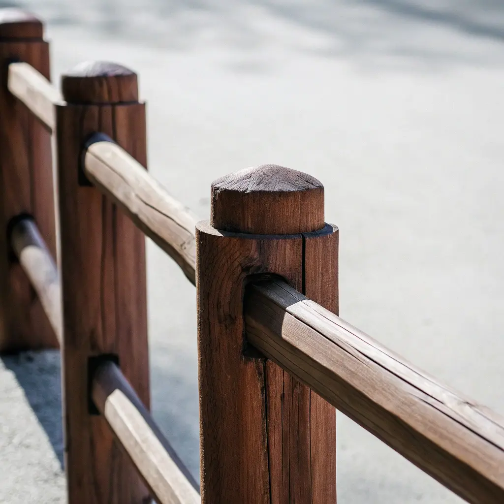 Detaljbild av traditionell staketskonstruktion