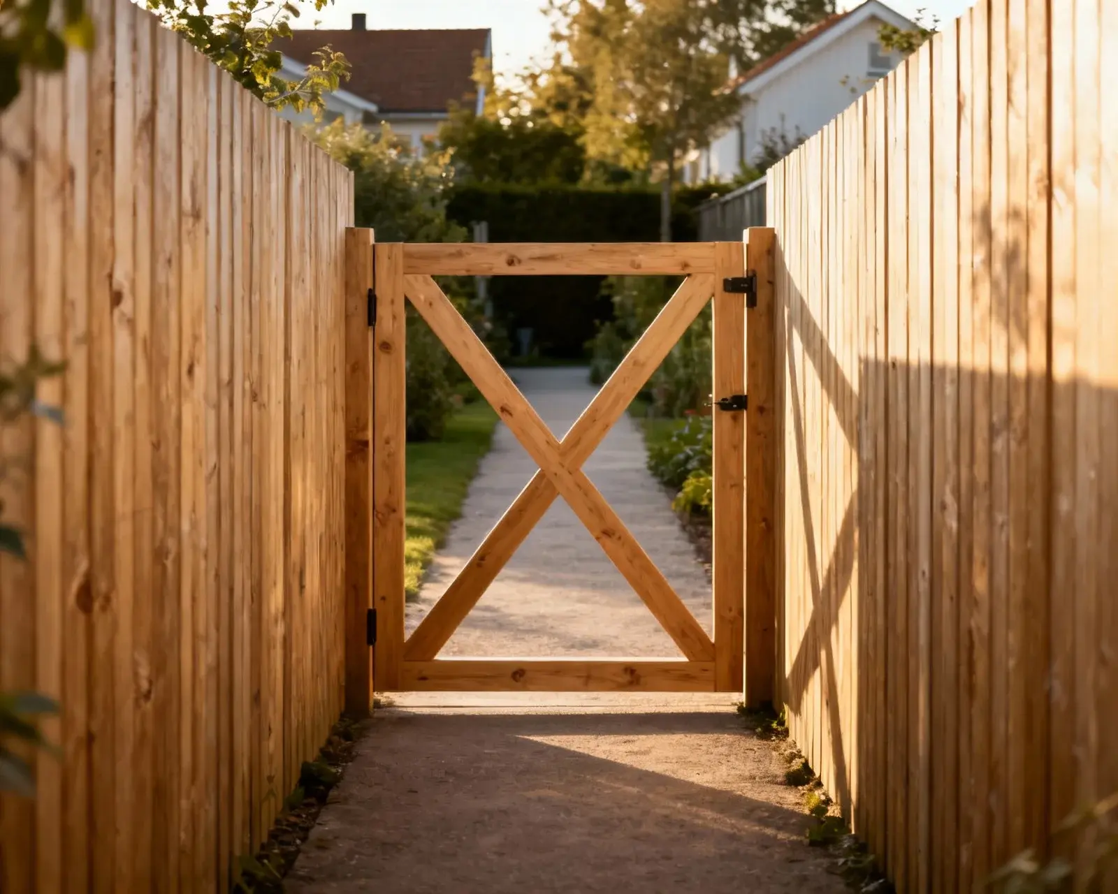 Traditionell trägrind i staket