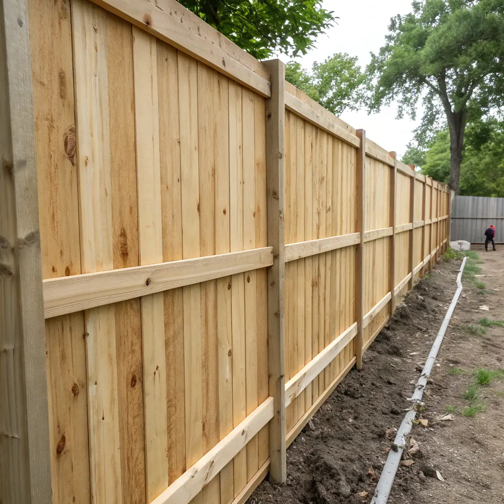 Detaljbild av robust staketskonstruktion