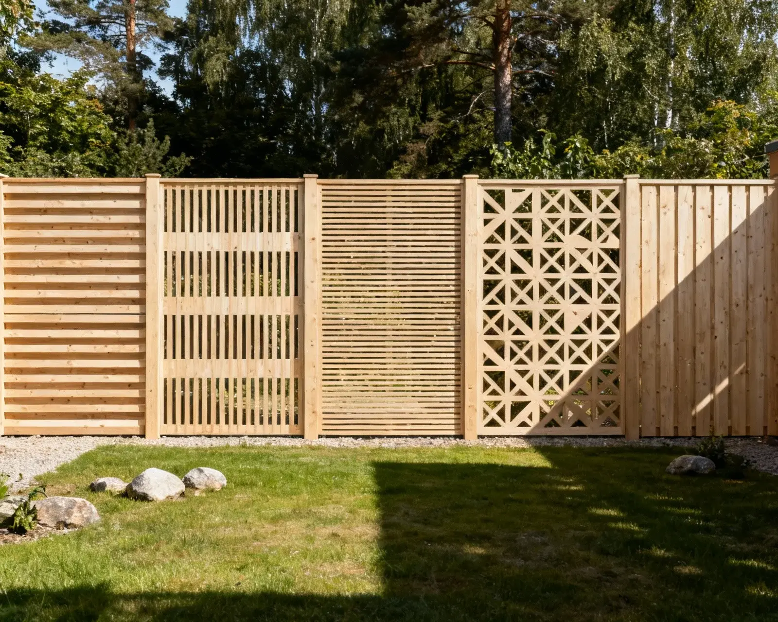 Olika horisontella staketdesigner