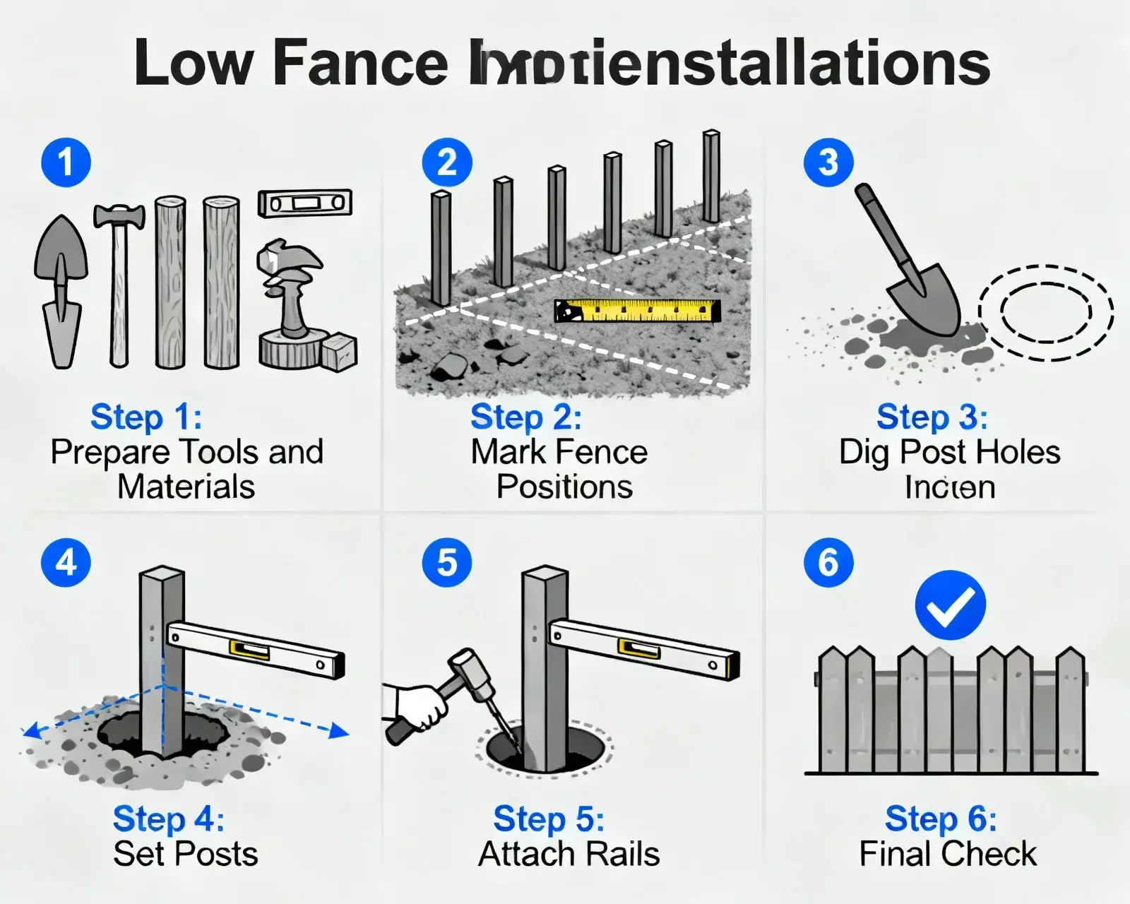 Installationsprocess för lågt staket