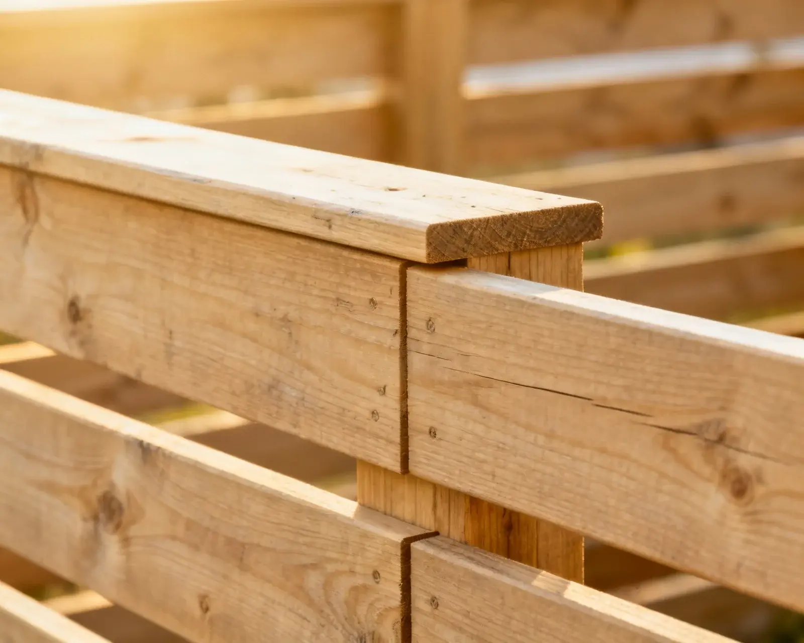 Detaljbild av plankstakets konstruktion