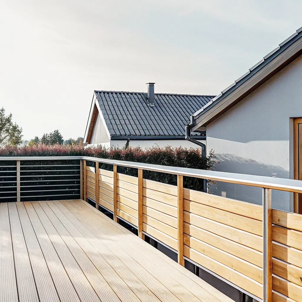 Altan med säkerhetsräcke installerat