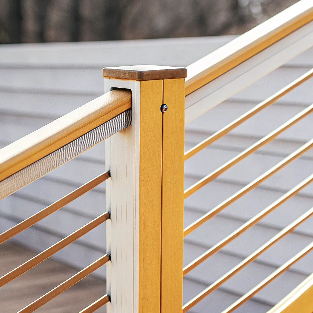 Räckesdetalj med horisontella ribbor