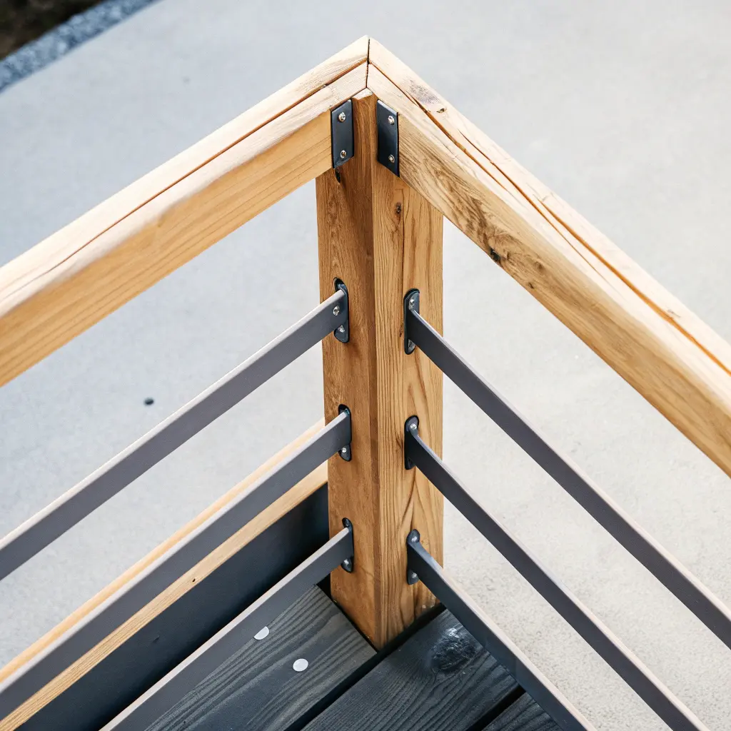 Räckedetalj hörnanslutning