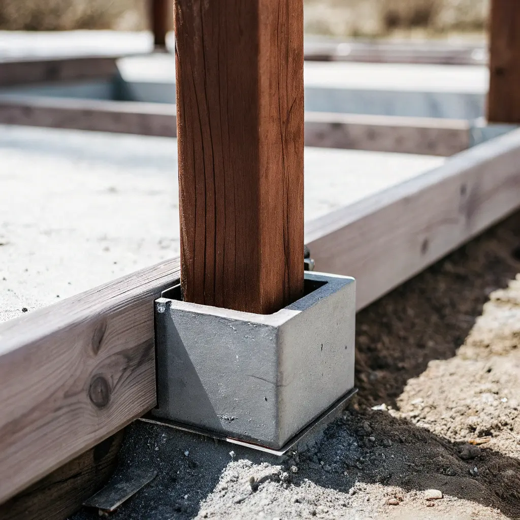 Betongfundament för staketstolpe