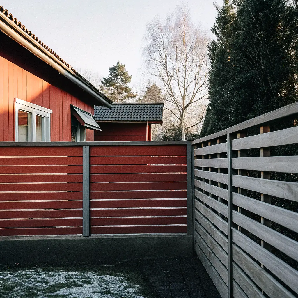 Horisontellt ribbstaket i skandinavisk stil