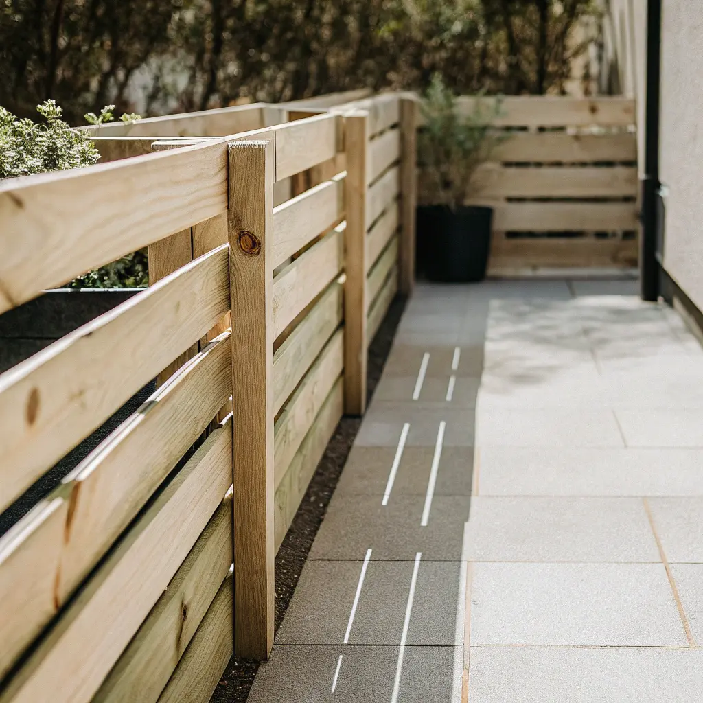 Staket byggt av återvunna lastpallar