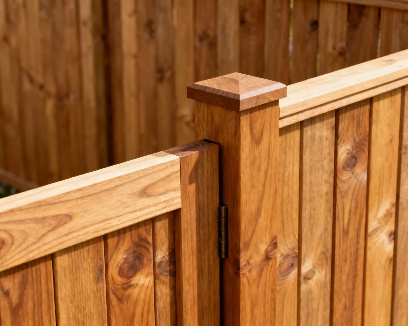 Detaljbild på matchande staket och grind design