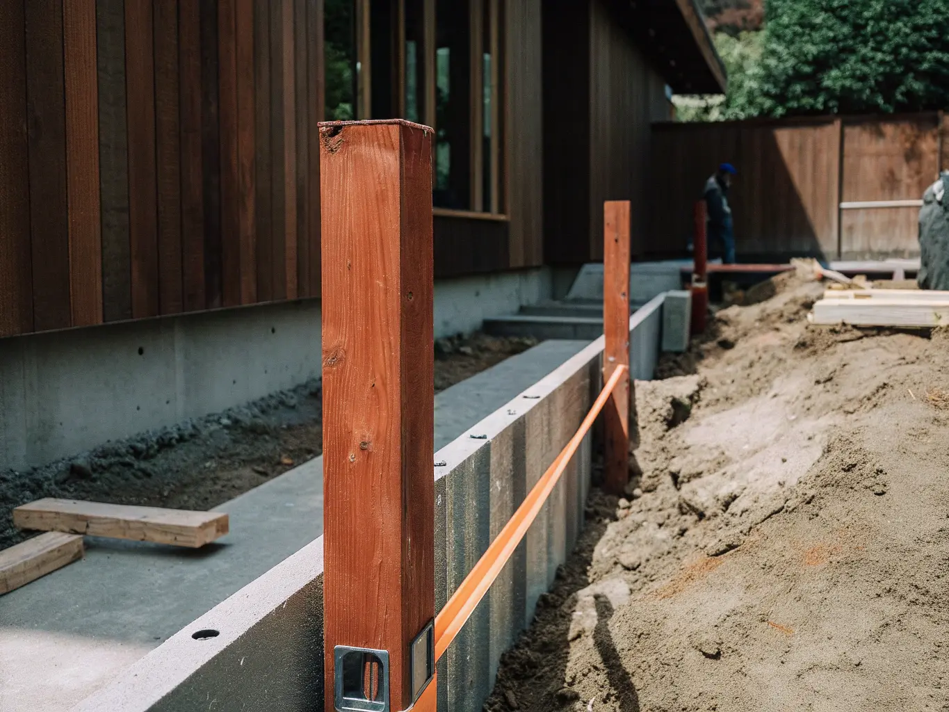 Stolpinstallation på sluttande mark