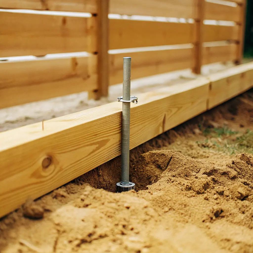 Detaljbild på jordankare i marken