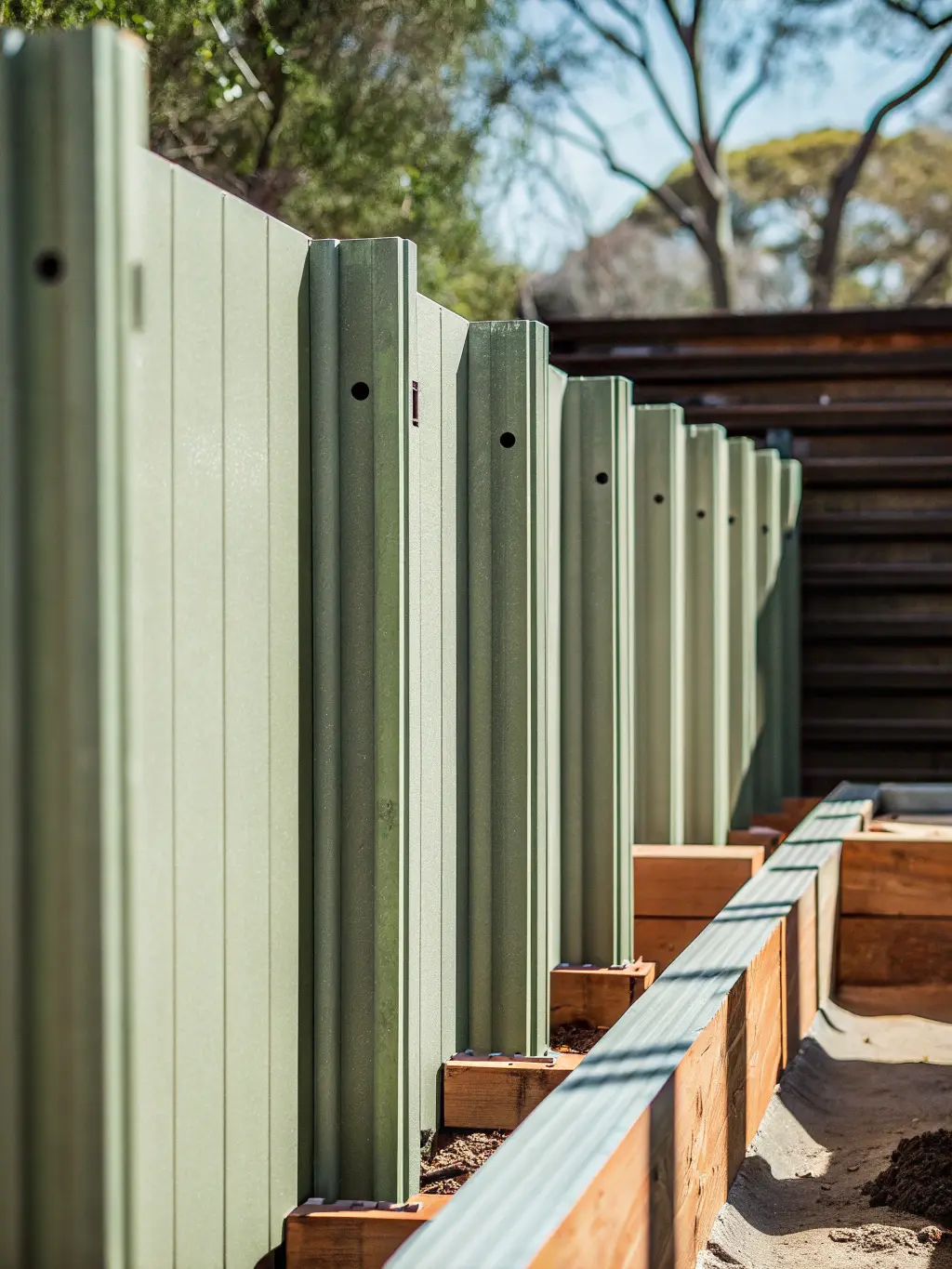 Montering av stolpar för liggande brädor