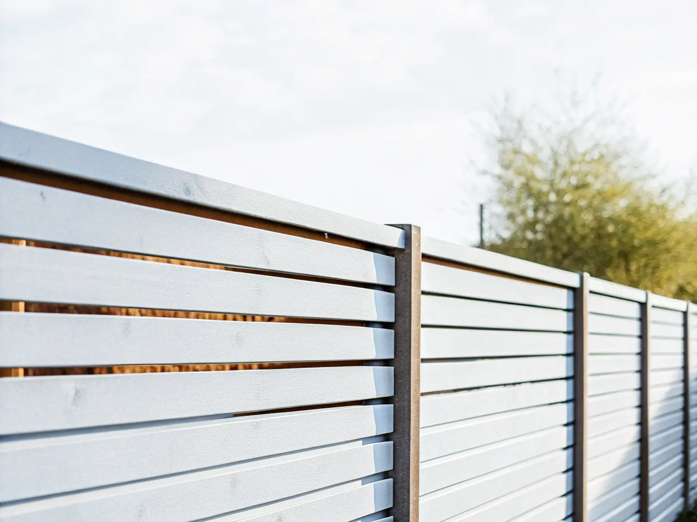 Målat liggande staket