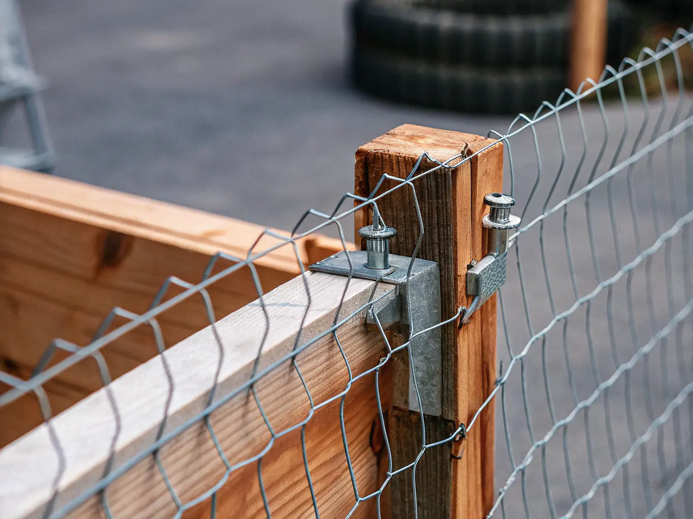 Detaljbild av nätfästning