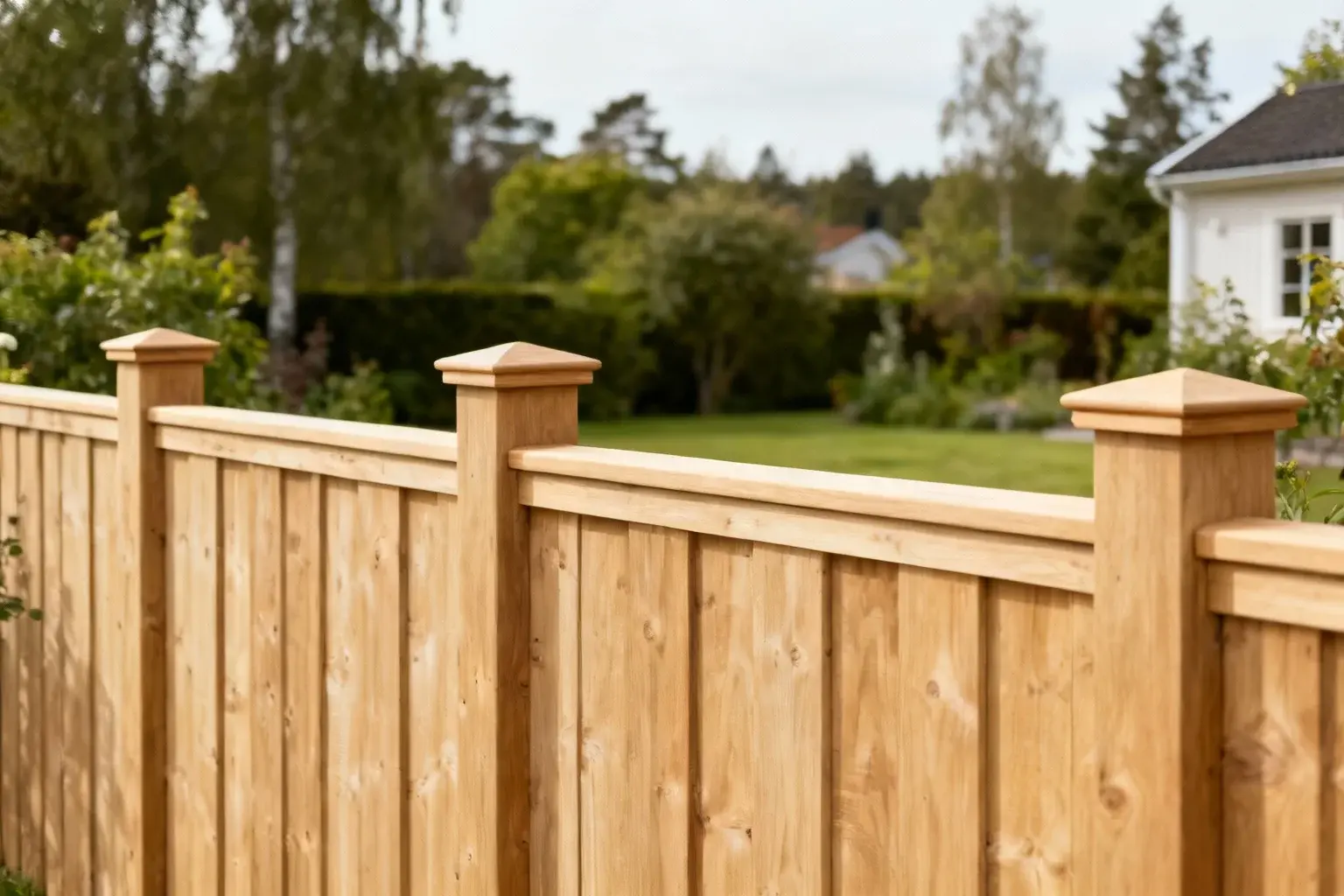 Staket med elegant överliggare