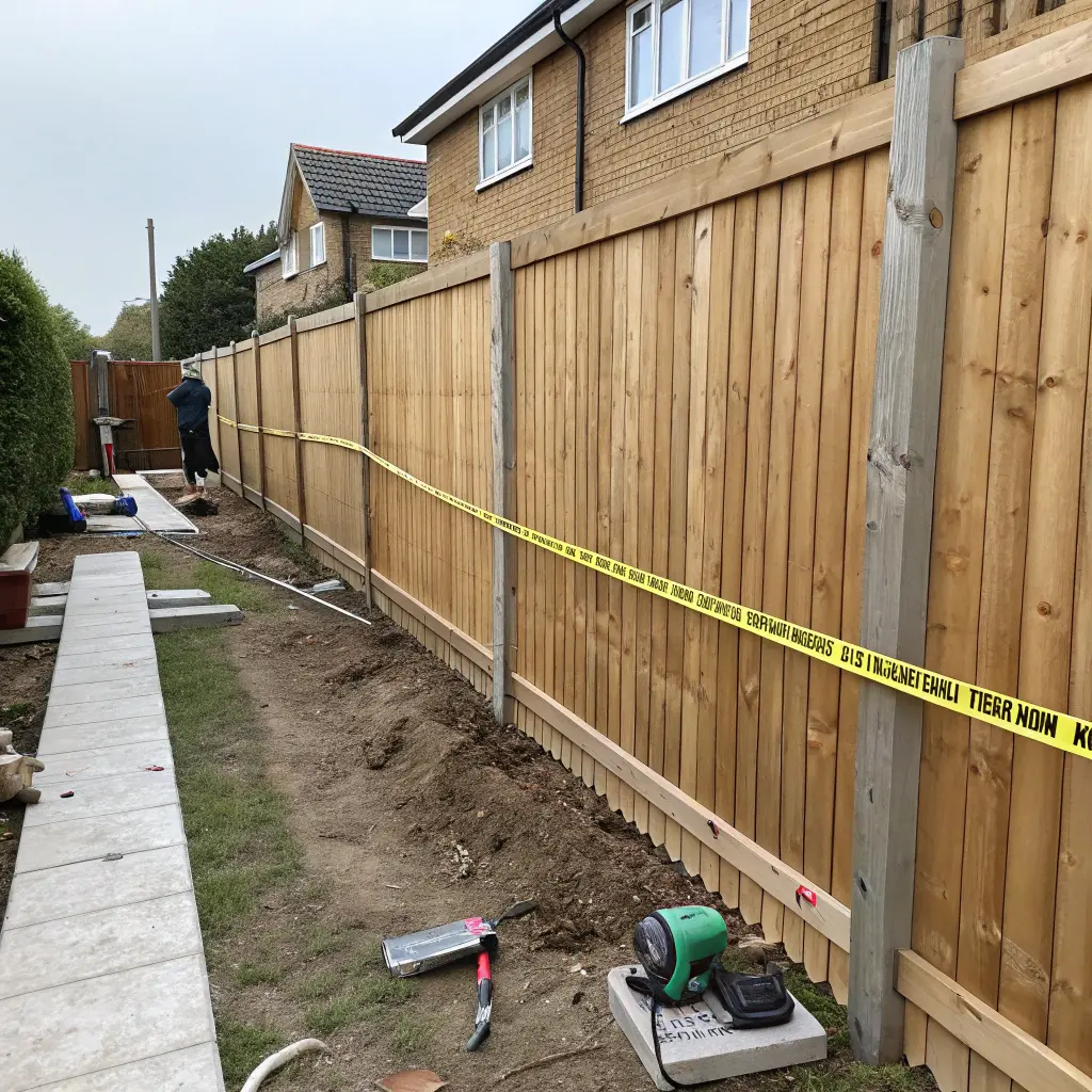 Staketbygge under konstruktion