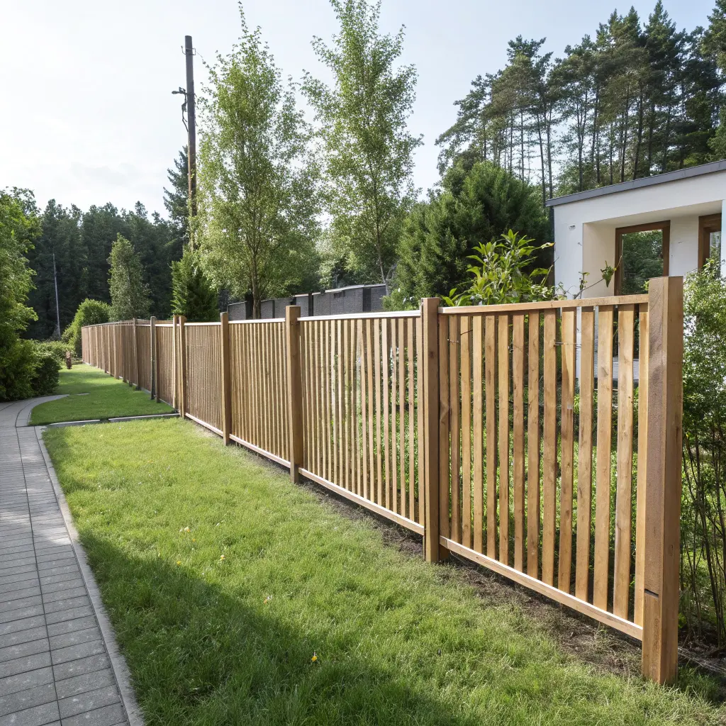 Genomsiktligt staket mellan tomter