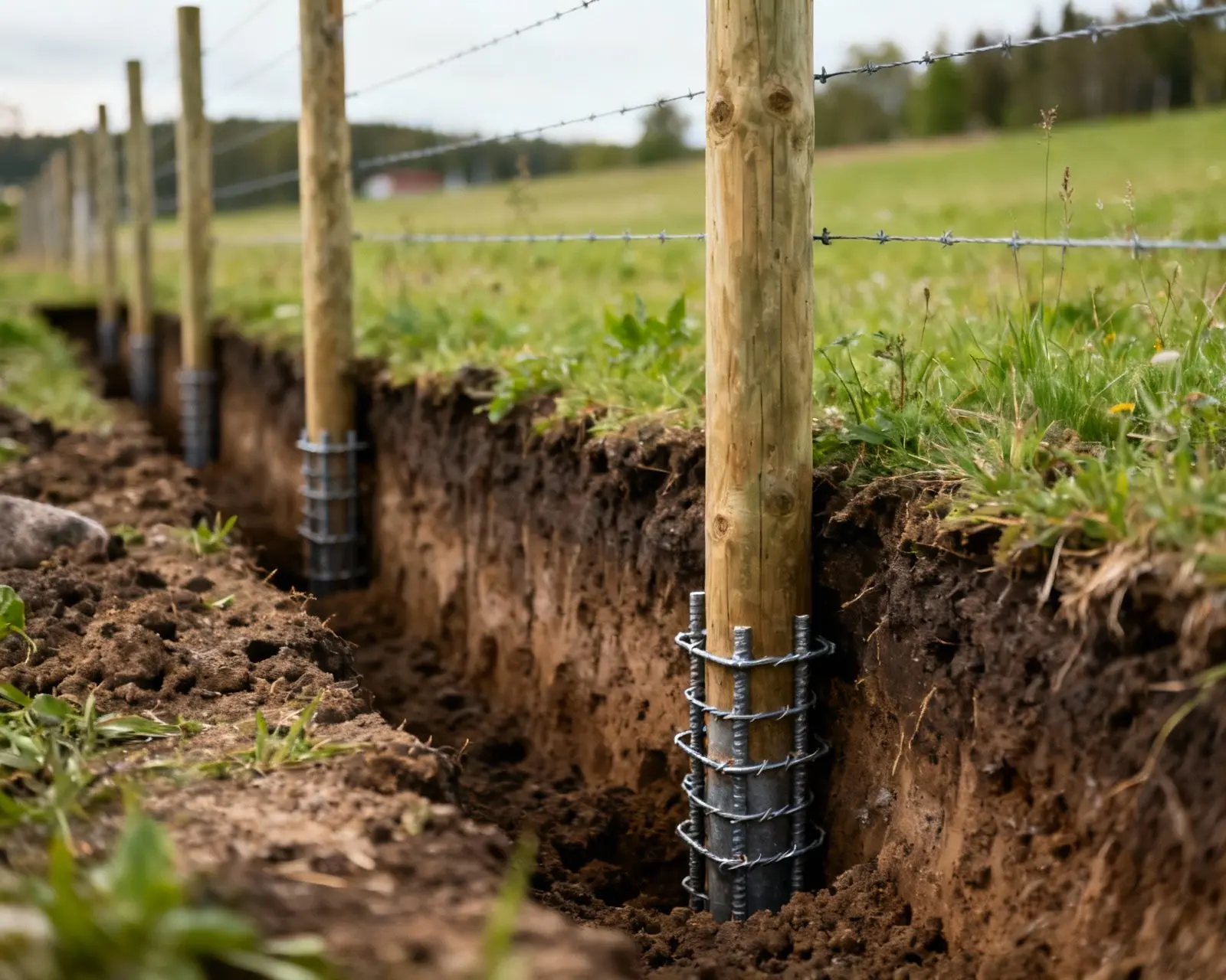 Installation av vildsvinsstängsel