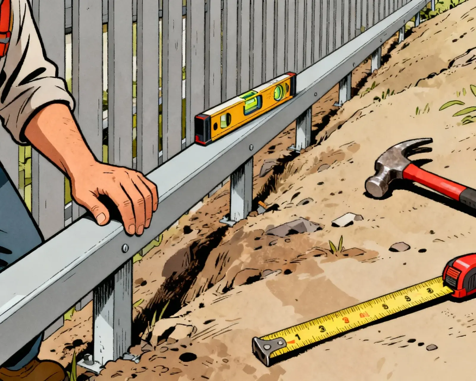 Nivåjusteringstekniker för staket på lutande mark