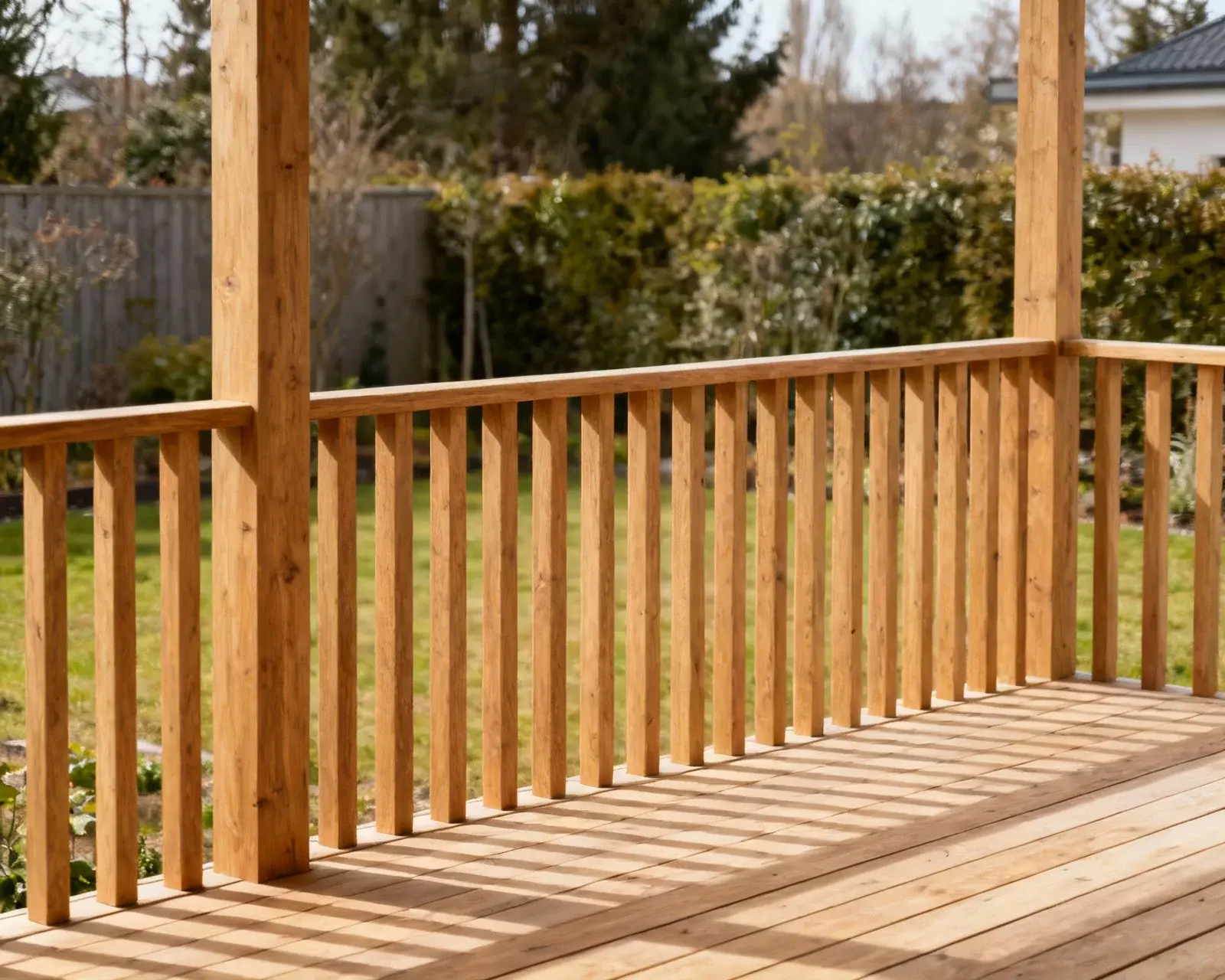 Vertikala ribbor på altanräcke