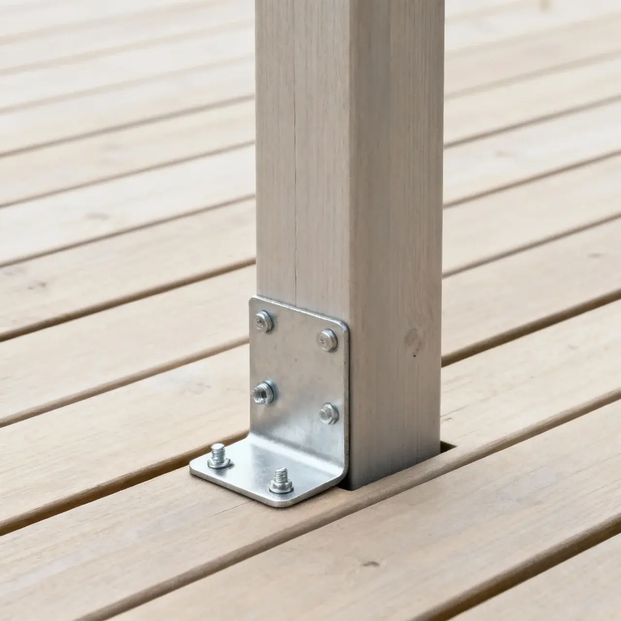 Stolpsko för montering på altan