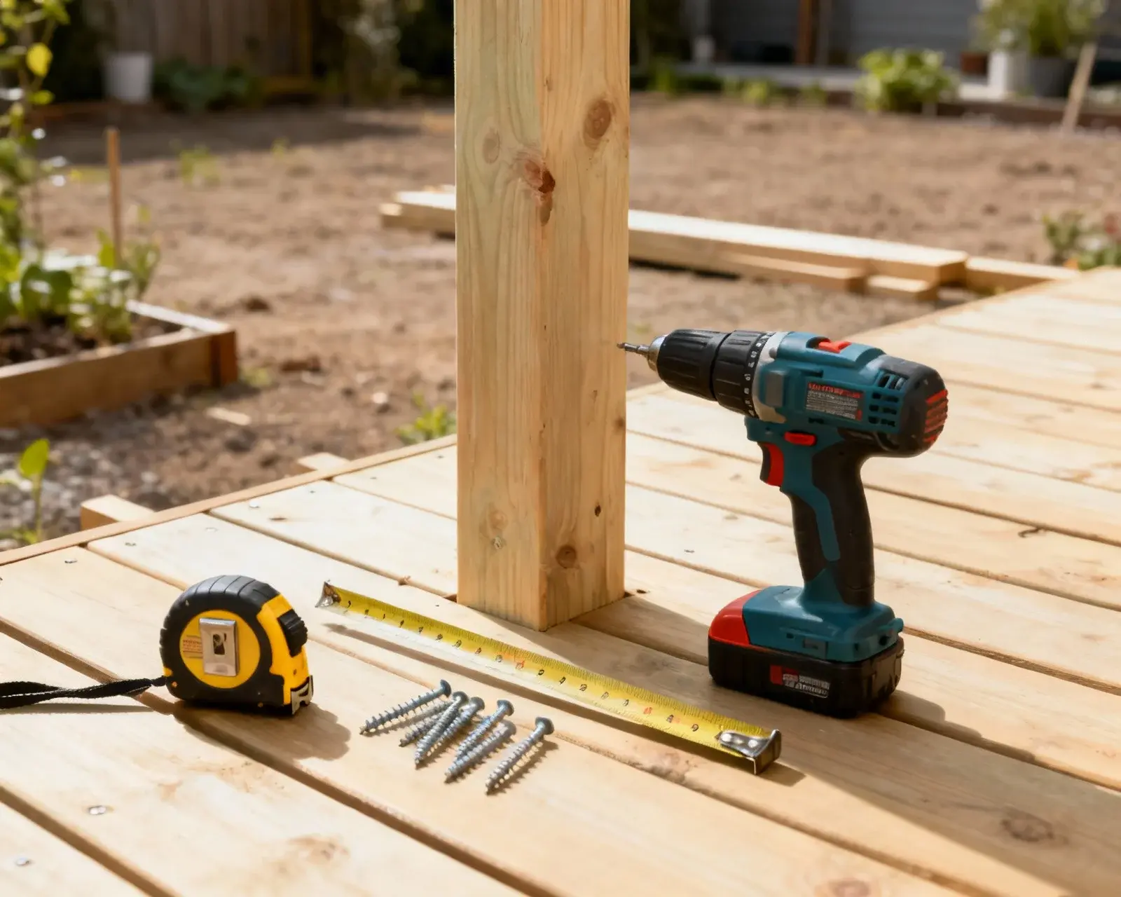 Verktyg och material för altanstaket