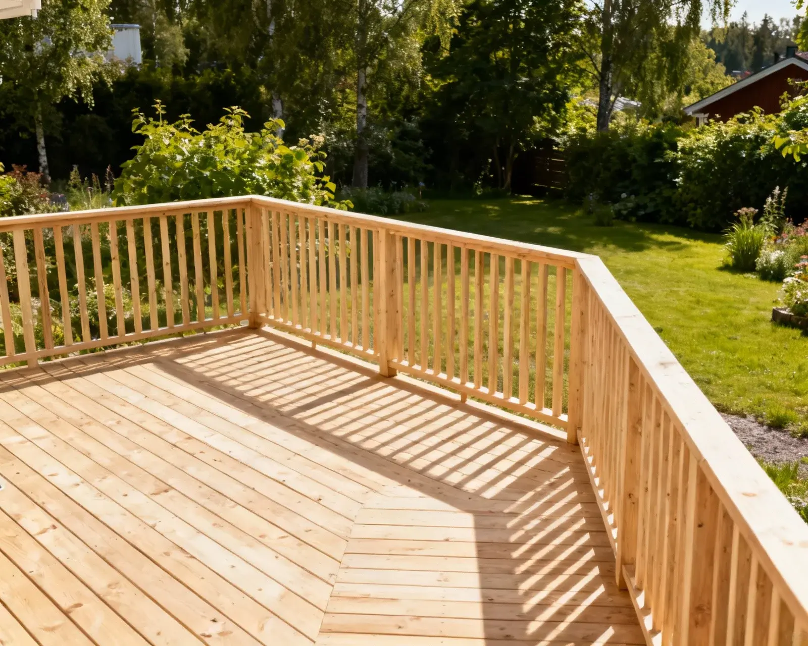 Färdigt altanräcke med kryss