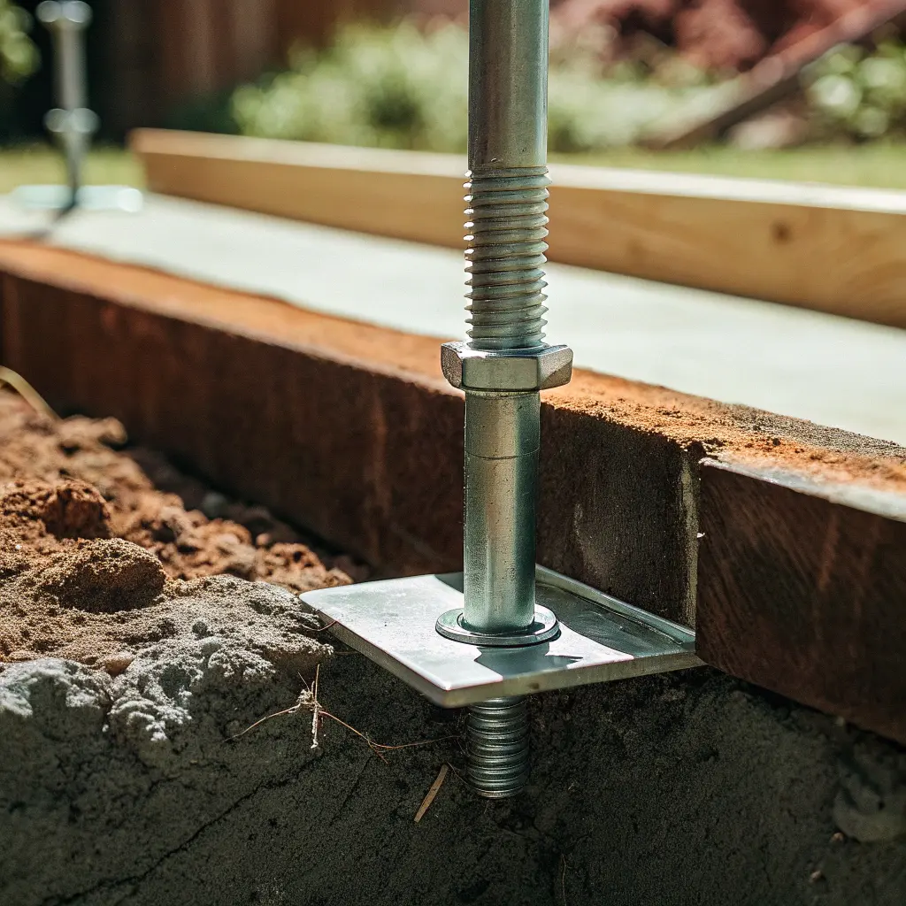 Kemankare och stolpsko installerade i berg