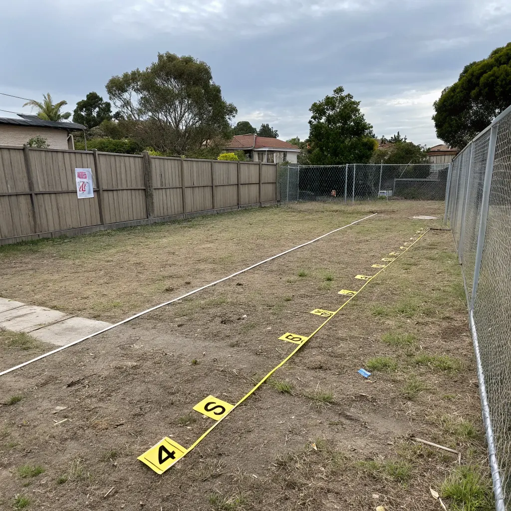 Staket på sluttande mark med terrasser