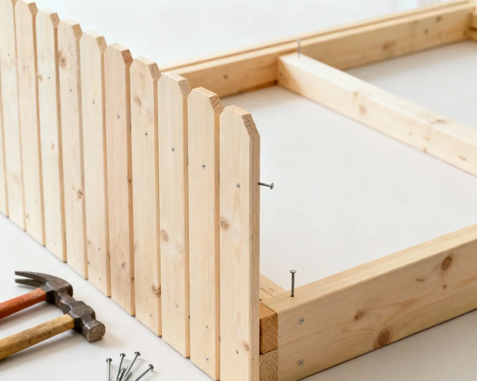 Montering av ribbor på staketets ram