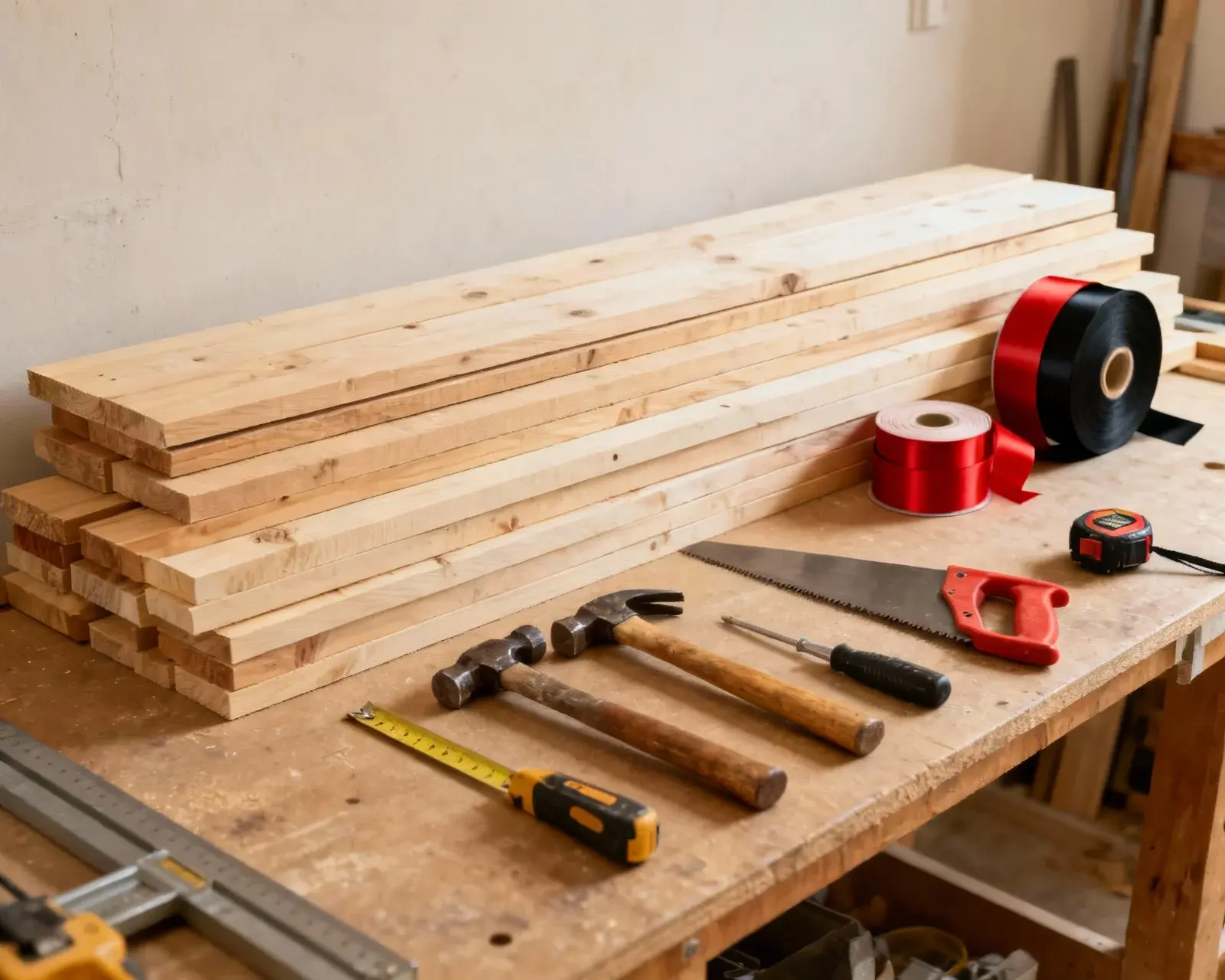 Material och verktyg för ribbstaket