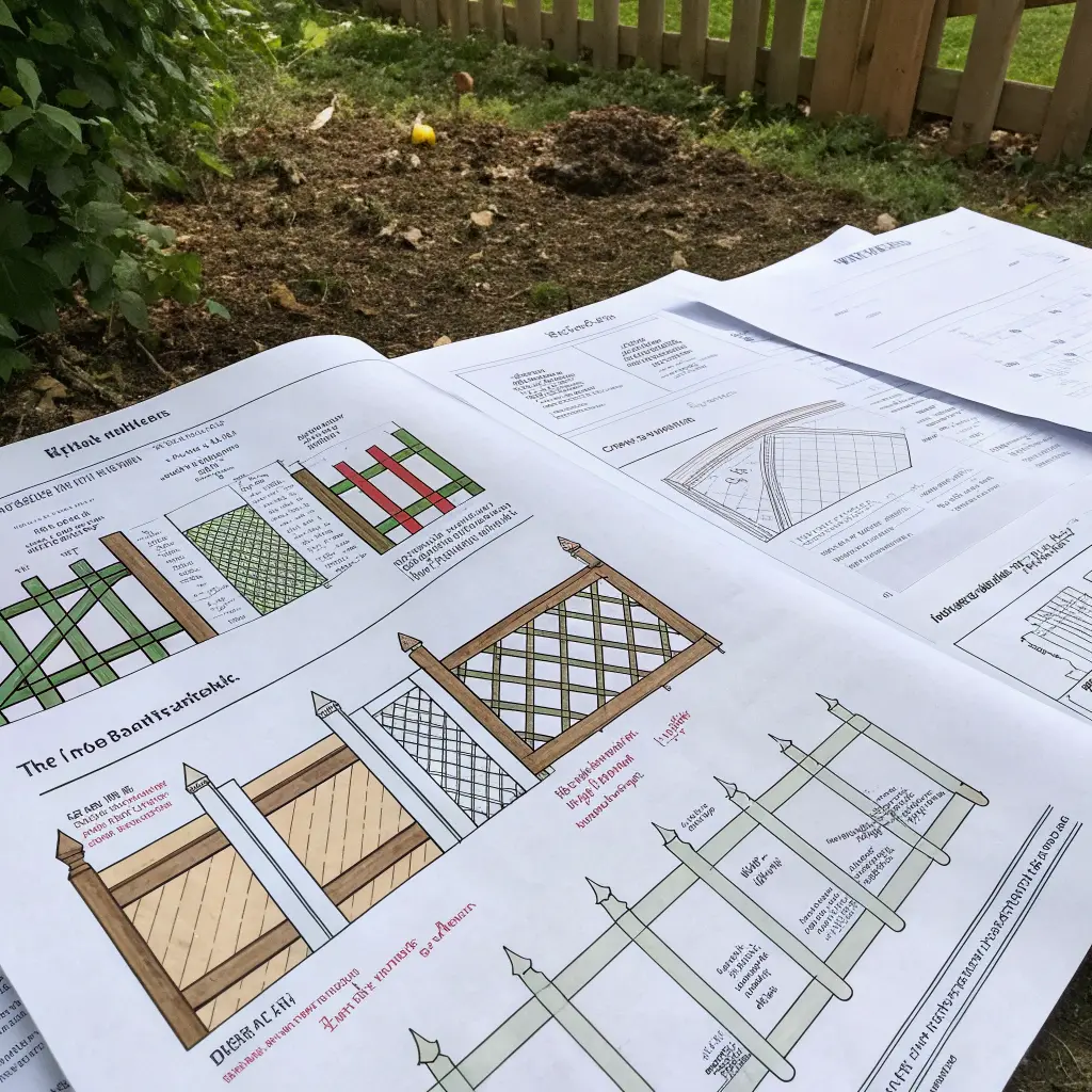 Olika designskisser för staket