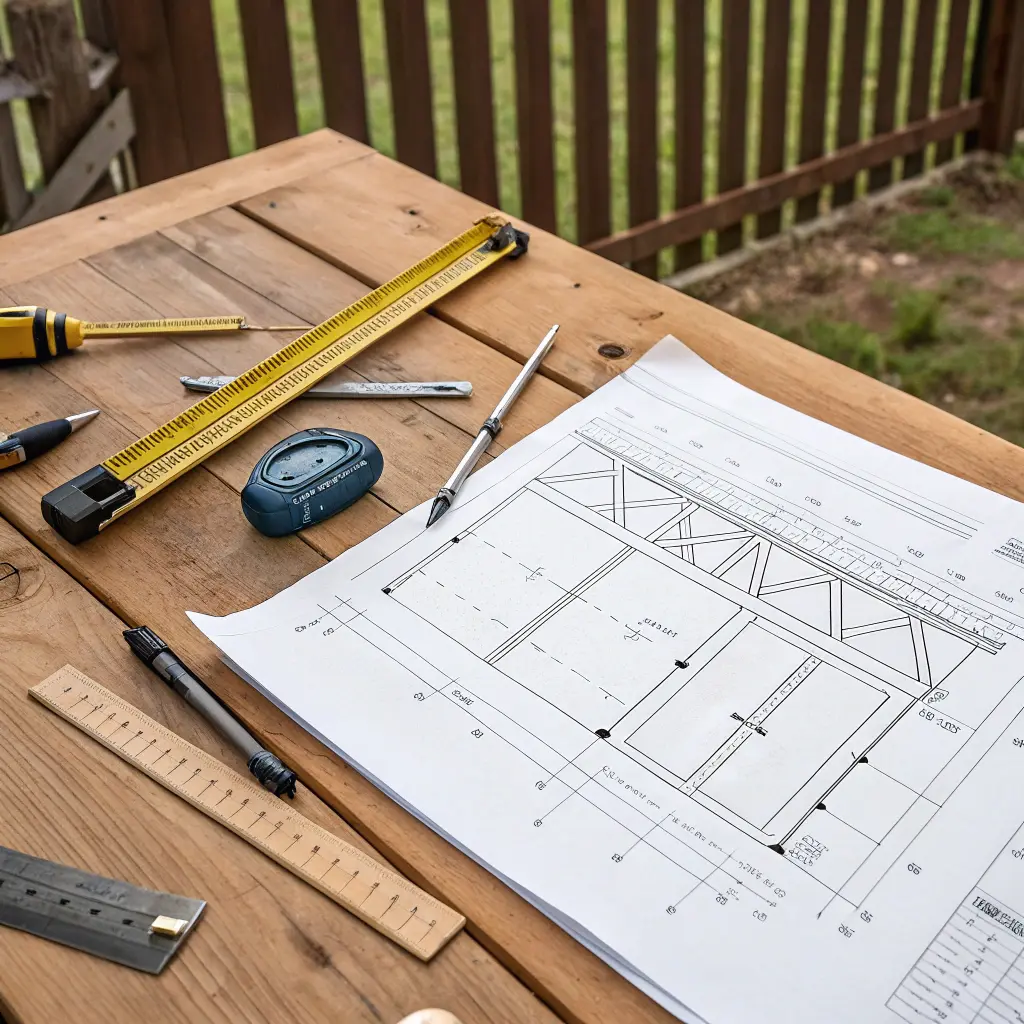 Staketritning med mätverktyg