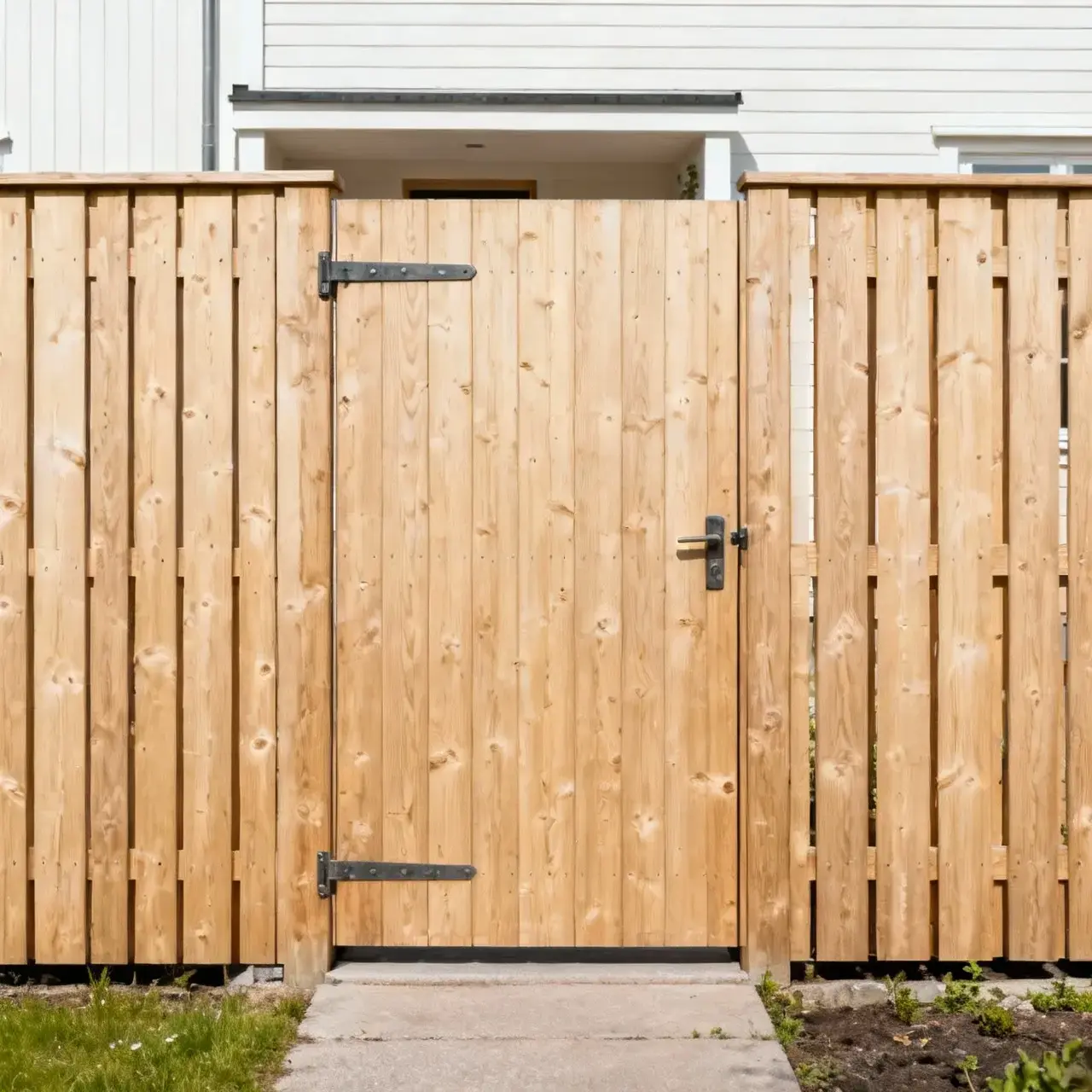 Grind i staket runt tomt