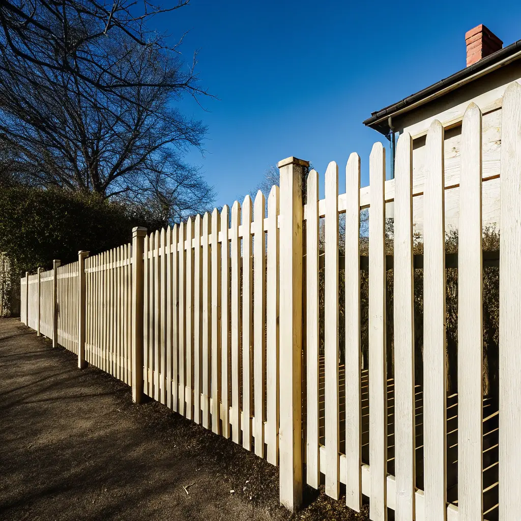 Klassiskt staket med stående ribbor