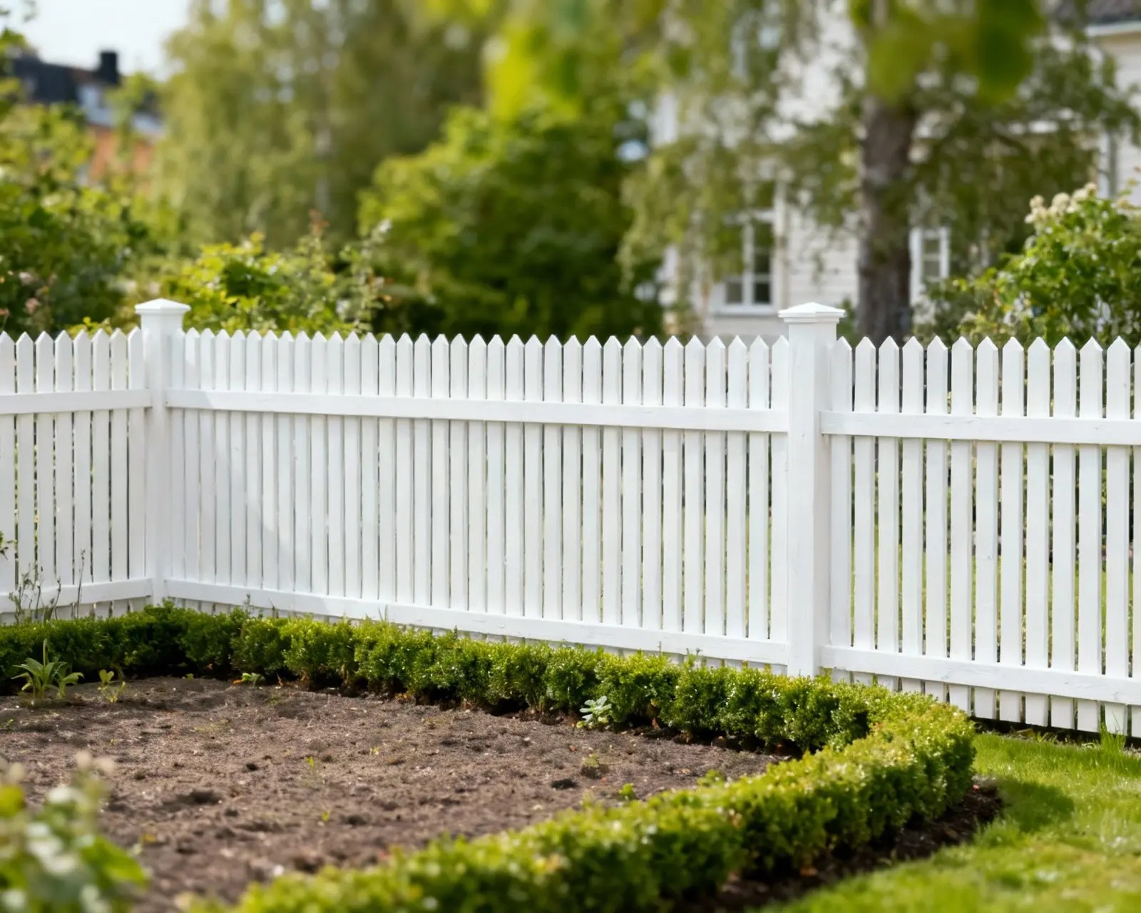 Färdigt staket runt Stockholmsvilla