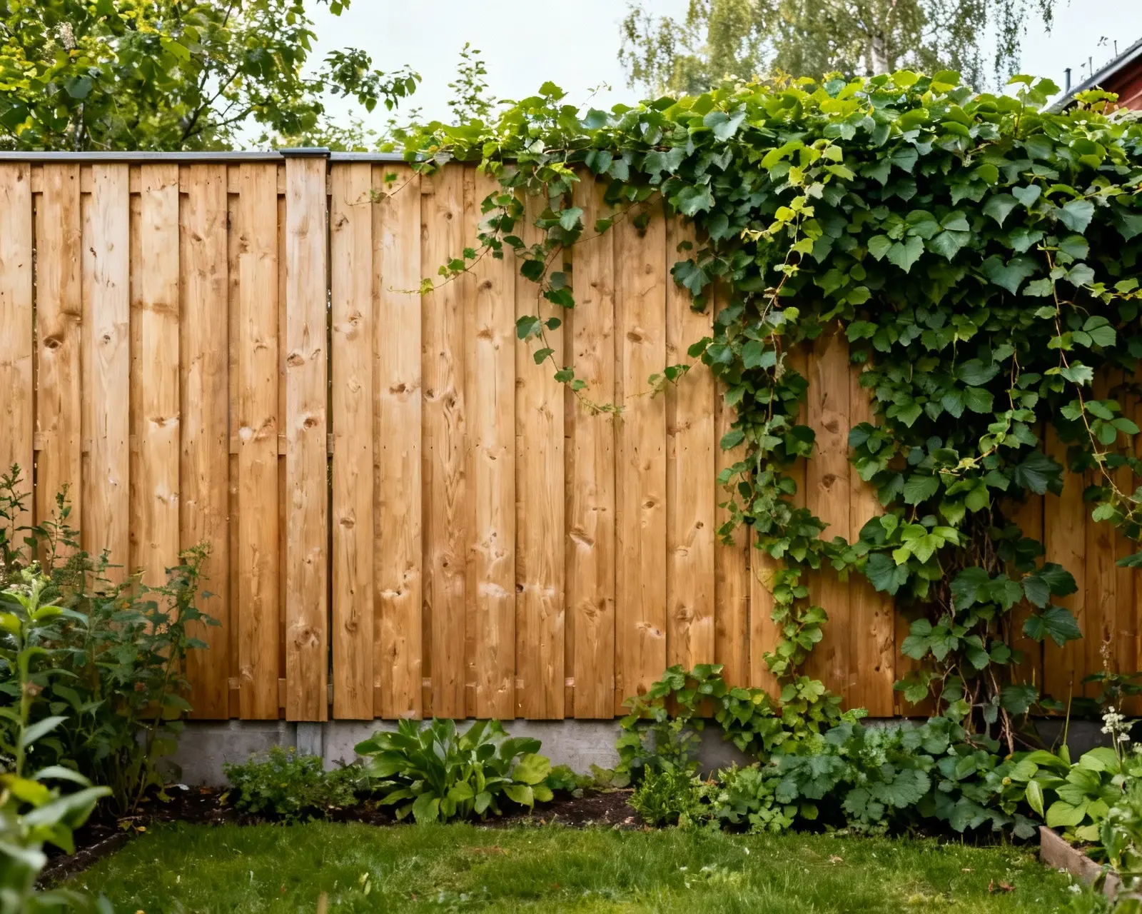 Staket med klätterväxter i Stockholm