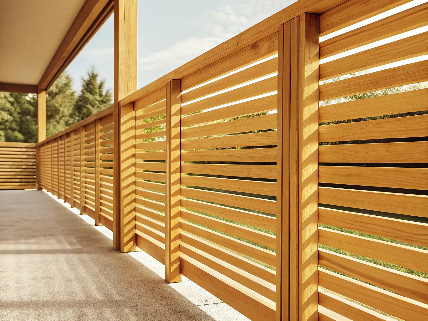 Modern altan med staket