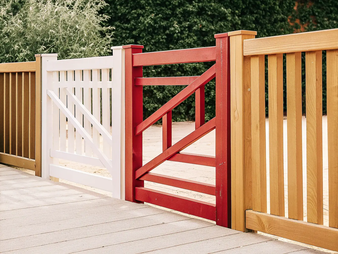 Olika staketdesigner för altan