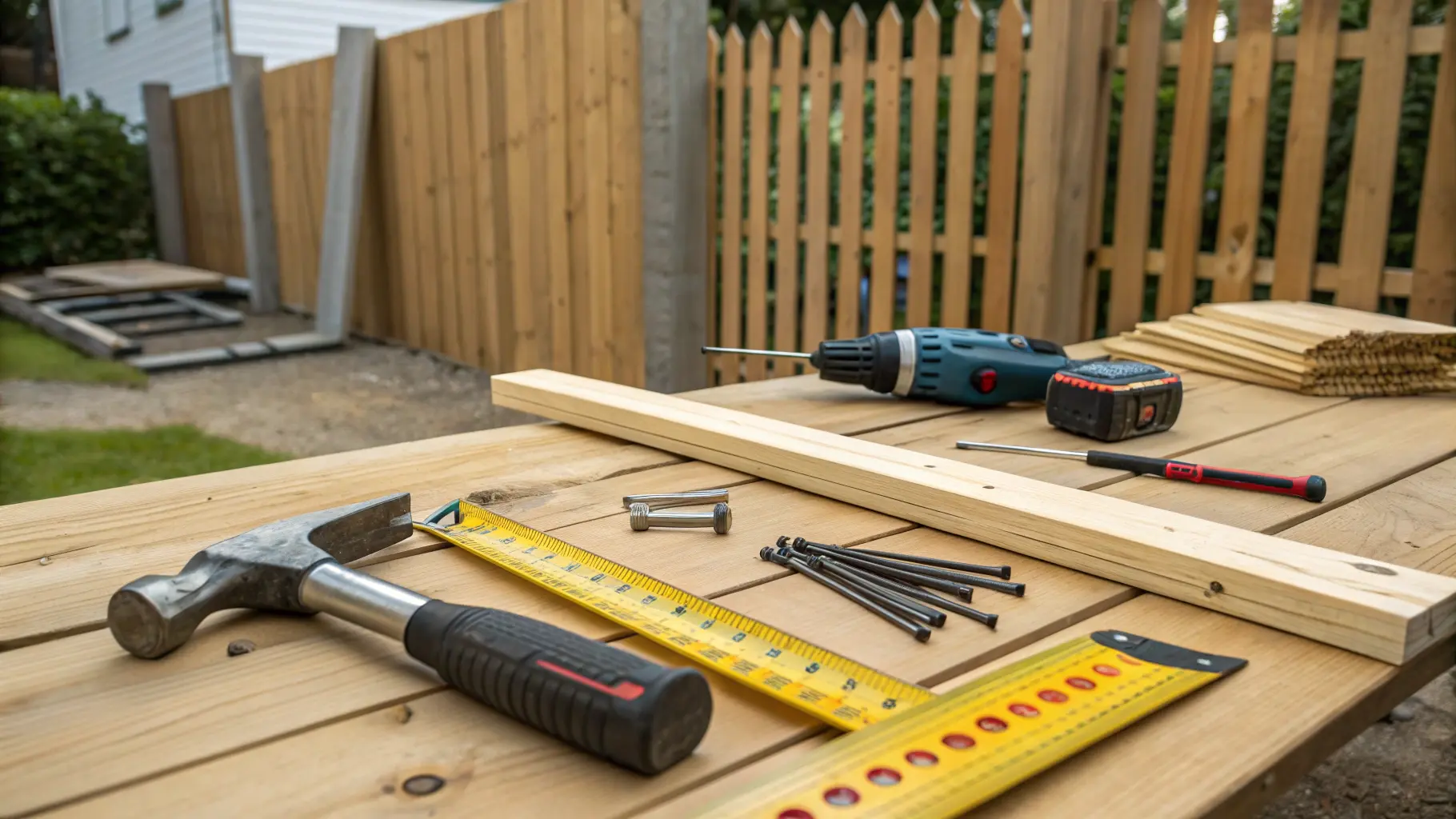 Professionella verktyg och material för staketbygge
