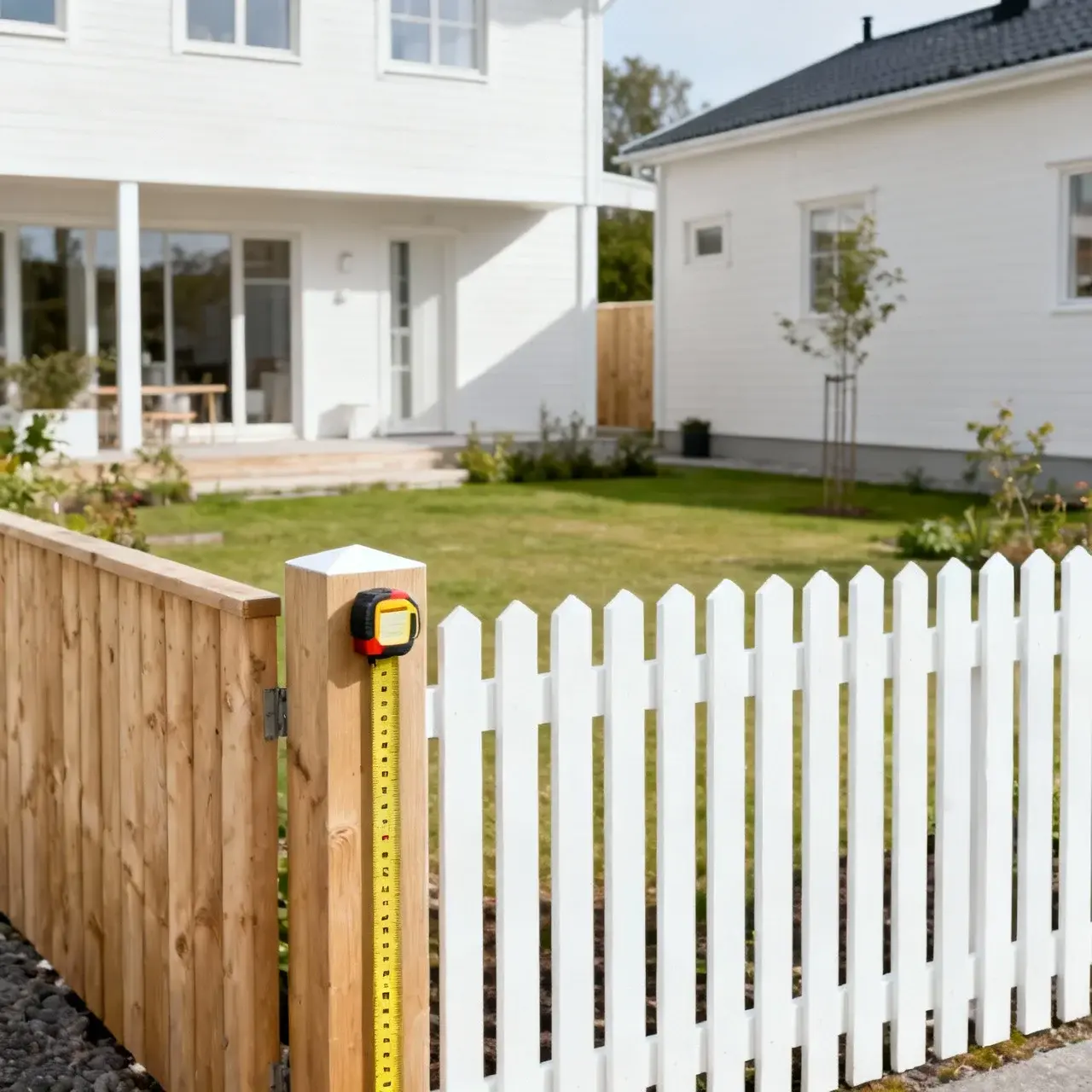 Staket vid tomtgräns