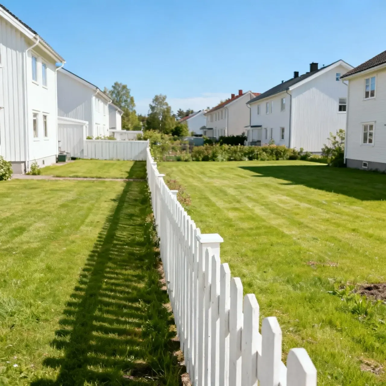 Staket mellan två tomter