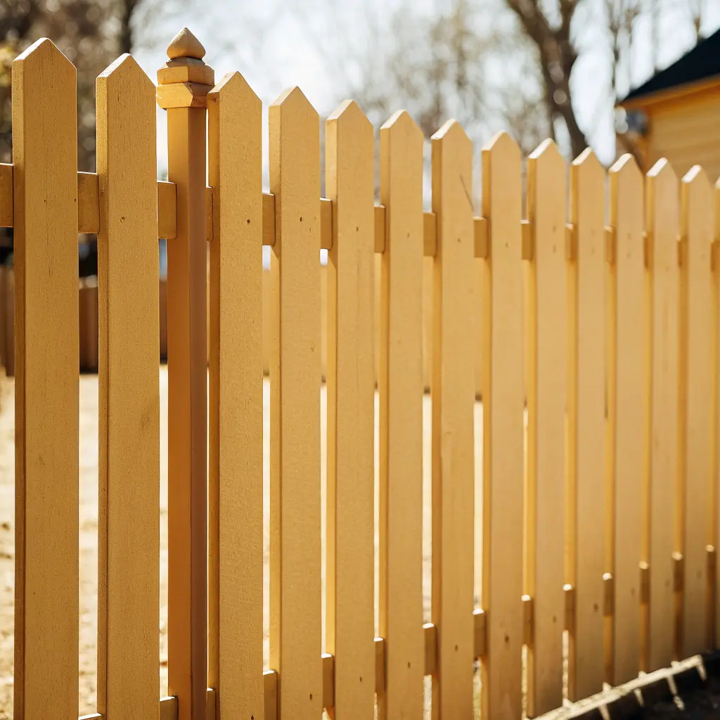 Klassiskt vitmålat staket i villaområde