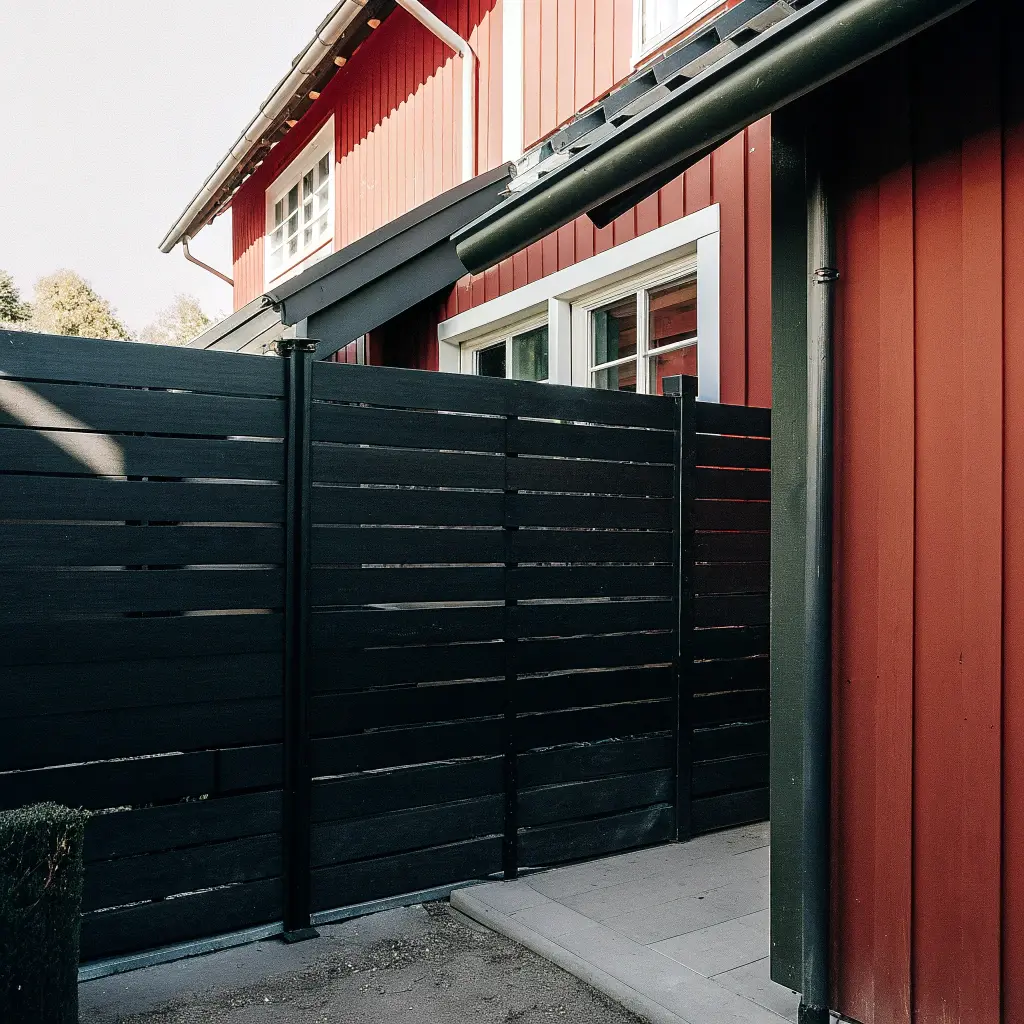 Tätt plank vid uteplats i Stockholm