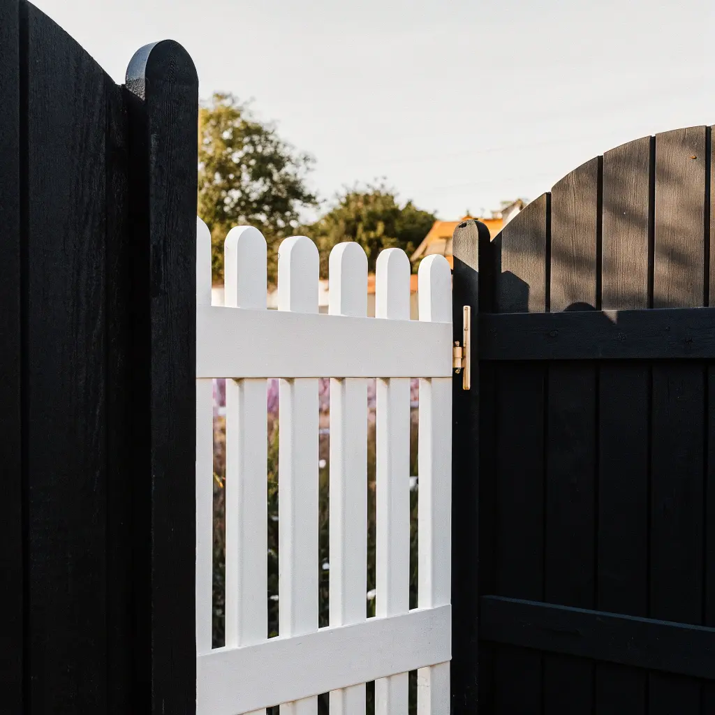 Genomsiktligt staket i Stockholms trädgård